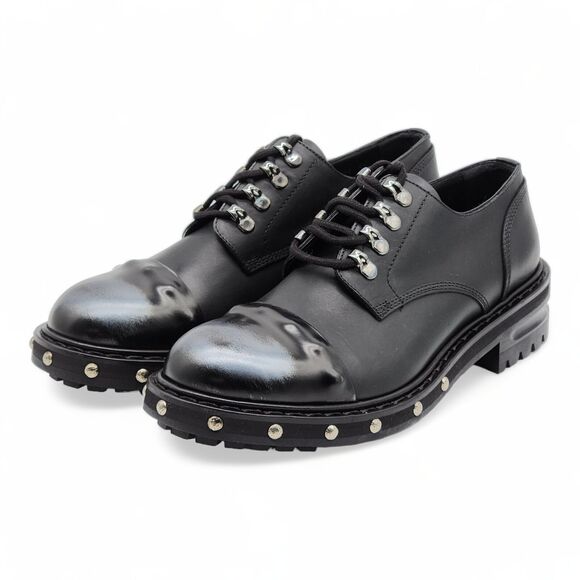Alexander McQueen Hobnail Leather Derby Shoes EU 39 US 6 Black - NWB $2200 main image 4